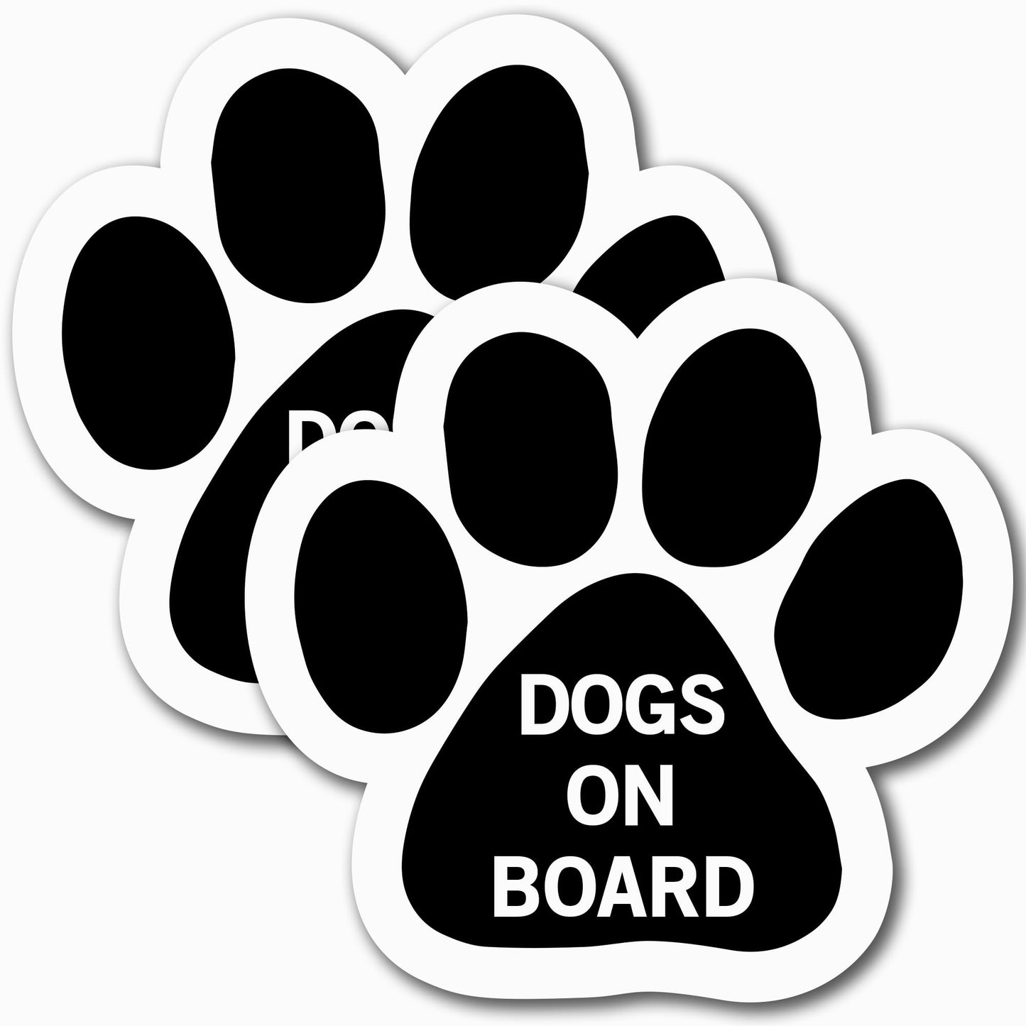 Magnet Me Up: Dogs on Board Pawprint Magnet Decal 5 Inch, 2 Pack Heavy Duty Automotive Magnet, Alert Other Drivers About Your Canine Companions, Perfect for Car, Truck, SUV, Ideal for Pet Lovers