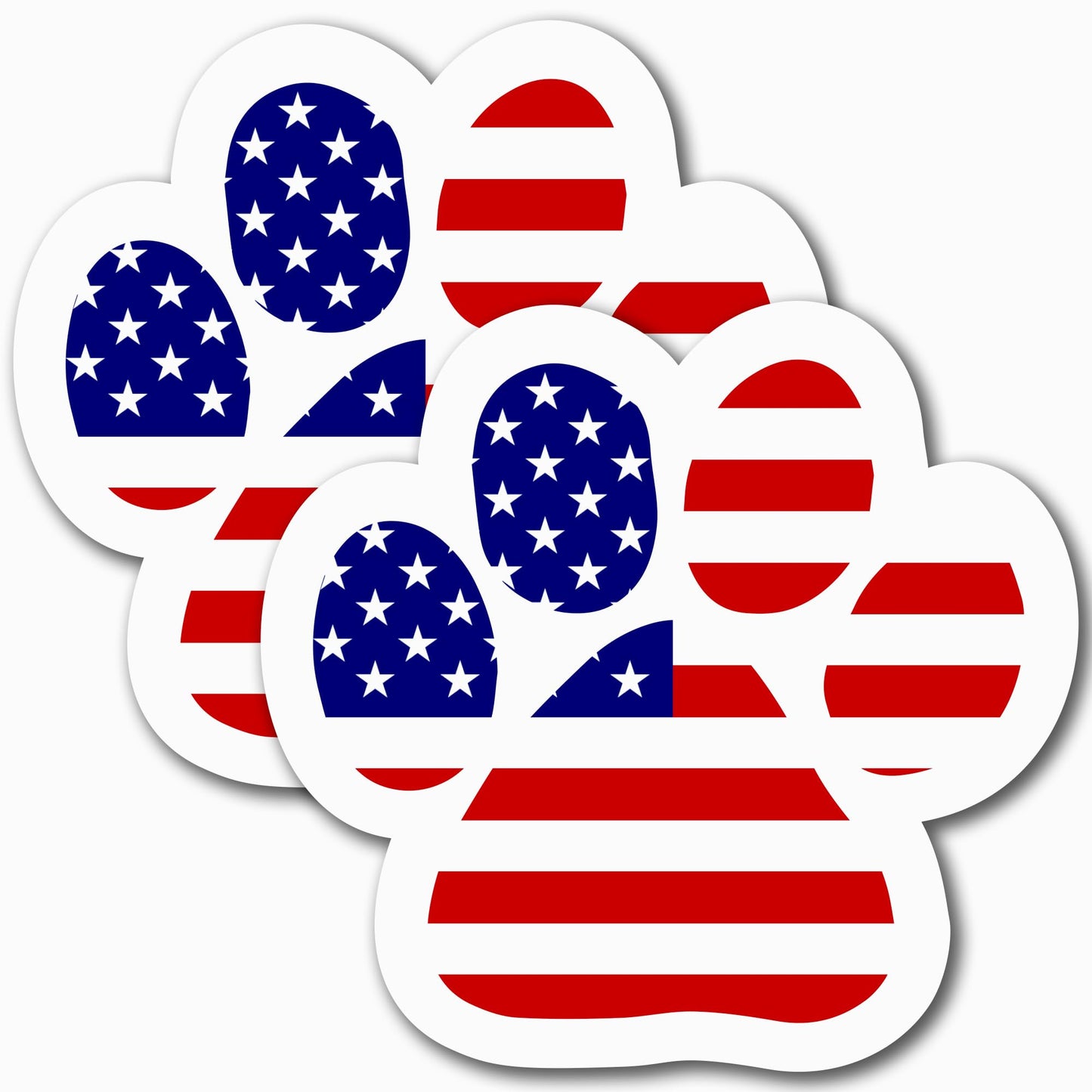 Magnet Me Up American Flag Paw Print Shape Magnet Decal, 5 Inch, 2 Pack, Patriotic Auto Accessory for Cars - Red, White, and Blue, Heavy-Duty Accessory to Showcase Your Love for Pets and Country