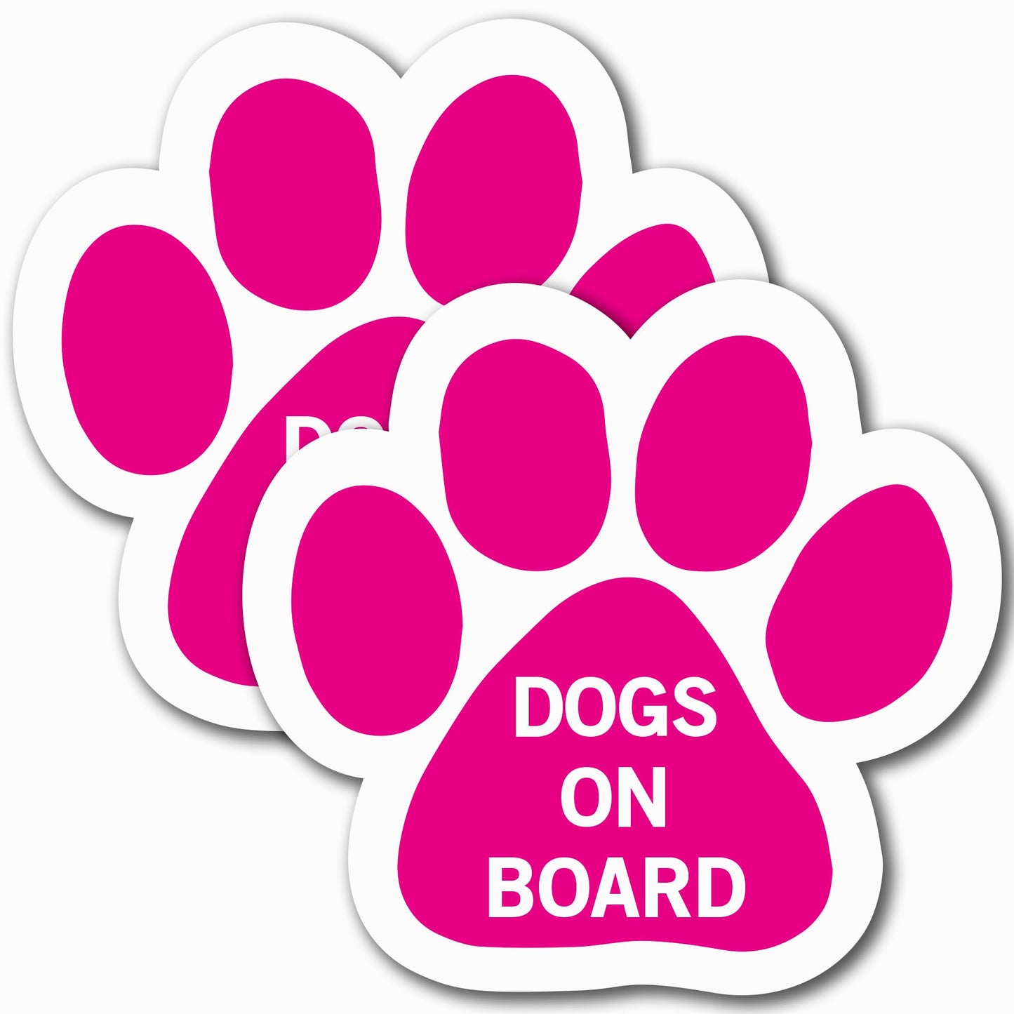 Magnet Me Up Dogs on Board Pink Pawprint Magnet Decal, 5 Inch, 2 Pack, Heavy Duty Automotive Accessory, Magnet for Cars, Trucks and SUVs, UV Printed, Vinyl, Crafted in USA