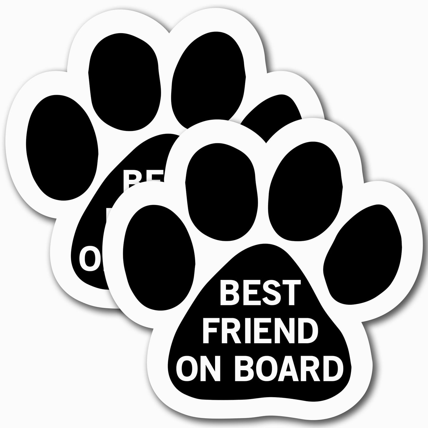 Magnet Me Up Best Friend on Board Pawprint Magnetic Decal, 5 Inch, 2 Pack Heavy Duty Automotive Accessory, Magnet for Cars, Trucks and SUVs, UV Printed, Vinyl, Crafted in USA