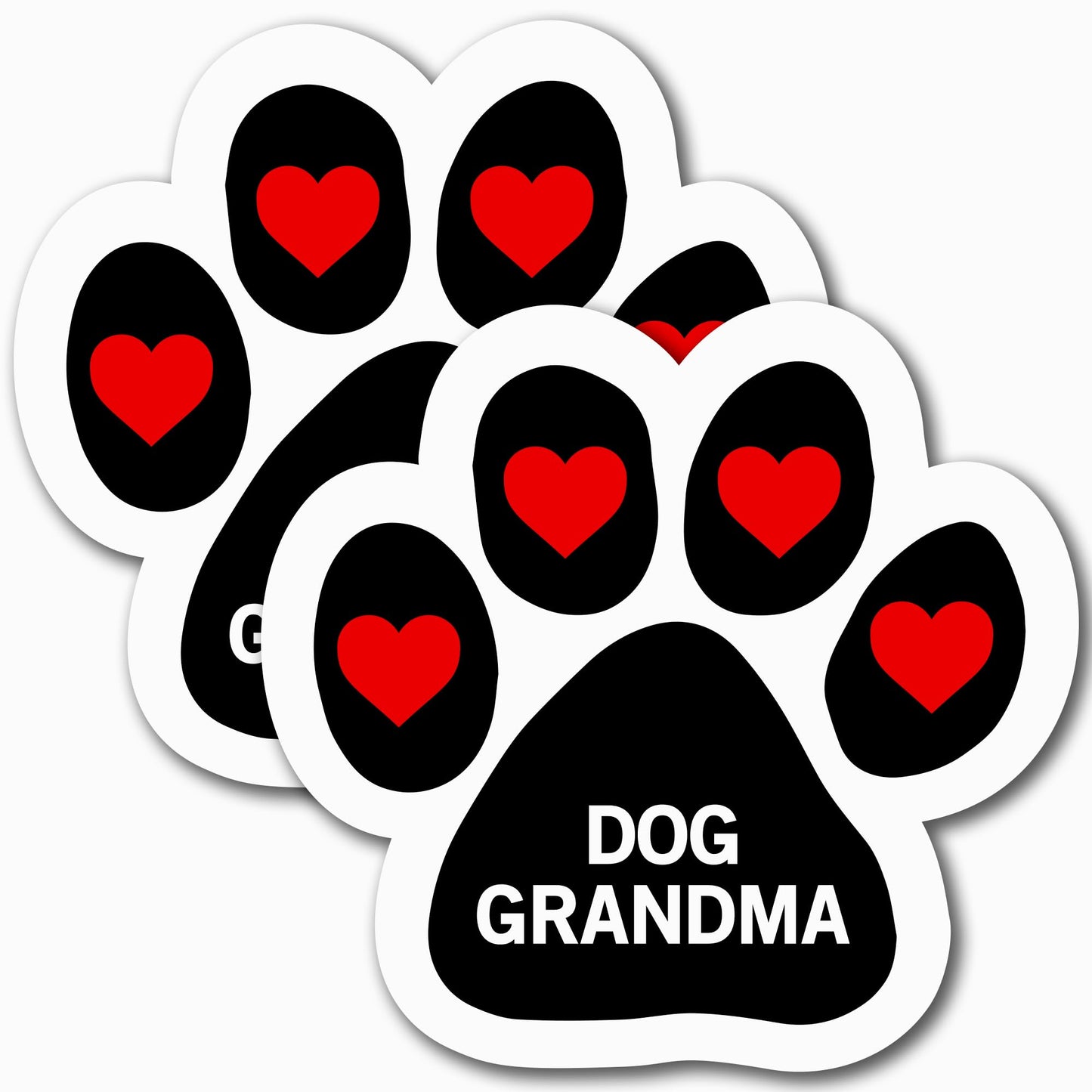 Magnet Me Up Dog Grandma Pawprint Magnet Decal, 5 Inch, 2 Pack, Heavy Duty Automotive Accessory, Magnet for Cars, Trucks and SUVs, UV Printed, Vinyl, Crafted in USA