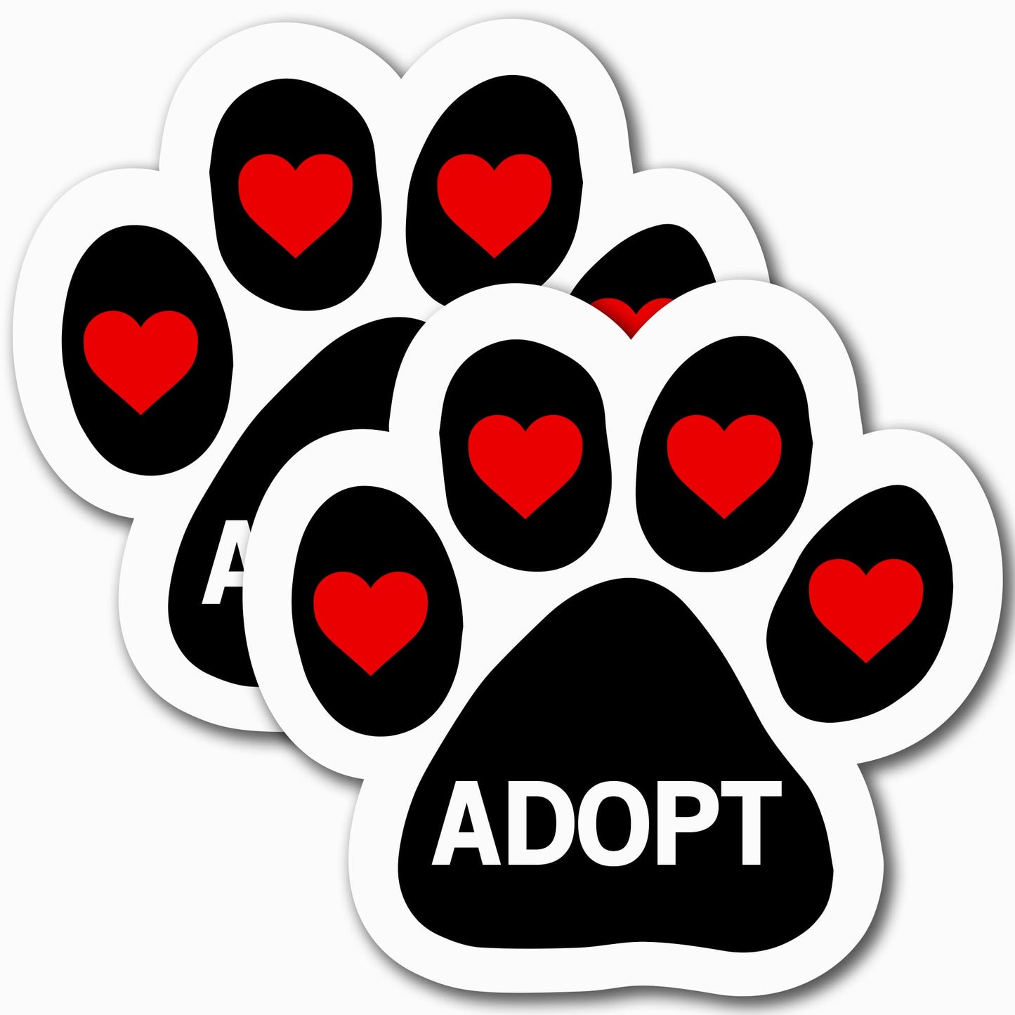 Magnet Me Up Adopt Pawprint Magnetic Decals, 5 Inch, 2 Pack Heavy Duty Automotive Accessory, Magnet for Cars, Trucks and SUVs, UV Printed, Vinyl, Crafted in USA