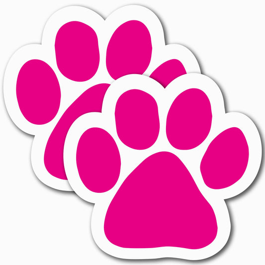 Magnet Me Up Pink Pawprint Magnet Decal, 5 Inch, 2 Pack, Heavy Duty Automotive Accessory Magnet for Cars, Trucks, and SUVs, UV- Printed, Vinyl, Crafted in USA