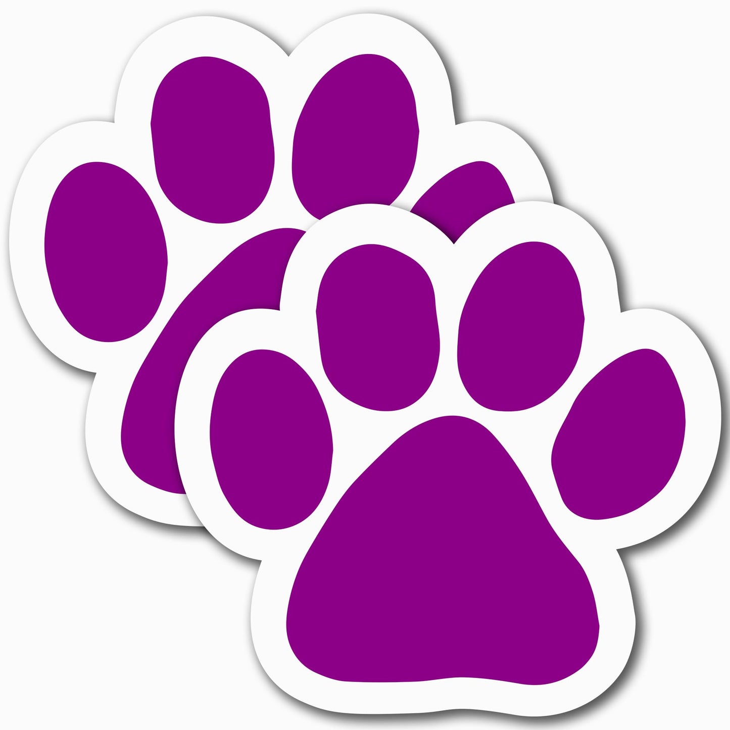 Magnet Me Up Purple Pawprint Magnet Decal, 5 Inch, 2 Pack, Heavy Duty Automotive Accessory, Magnet for Cars, Trucks and SUVs, Full Color UV Printed, Vinyl, Crafted in USA