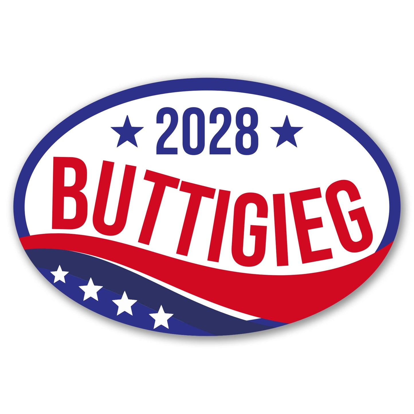 Magnet Me Up Pete Buttigieg Democrat Supporter Car Magnet, 4”x6” Patriotic Wave Oval Political Campaign Vehicle Magnet, Weatherproof UV Printed Bumper Magnet for Truck SUV Car, Made in USA