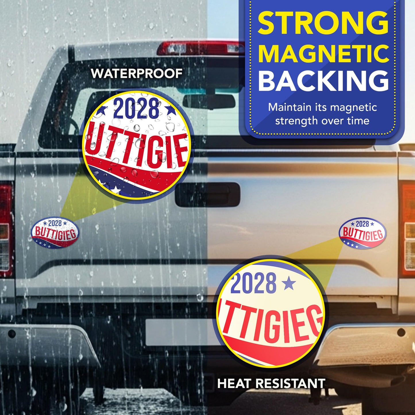 Magnet Me Up Pete Buttigieg Democrat Supporter Car Magnet, 4”x6” Patriotic Wave Oval Political Campaign Vehicle Magnet, Weatherproof UV Printed Bumper Magnet for Truck SUV Car, Made in USA