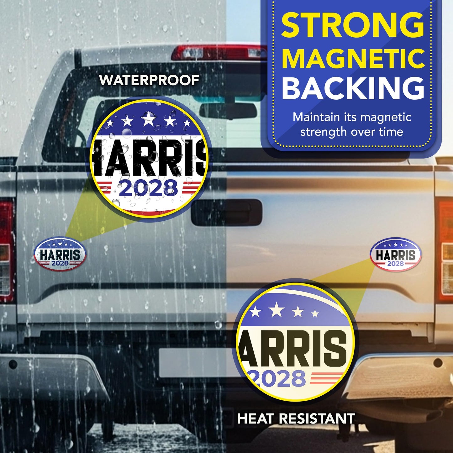 Magnet Me Up Kamala Harris Democrat Supporter Car Magnet 4"x6" American Flag Oval Political Campaign Bumper Magnetic Decal for Cars, Trucks and SUVs, UV Printed, Crafted in USA