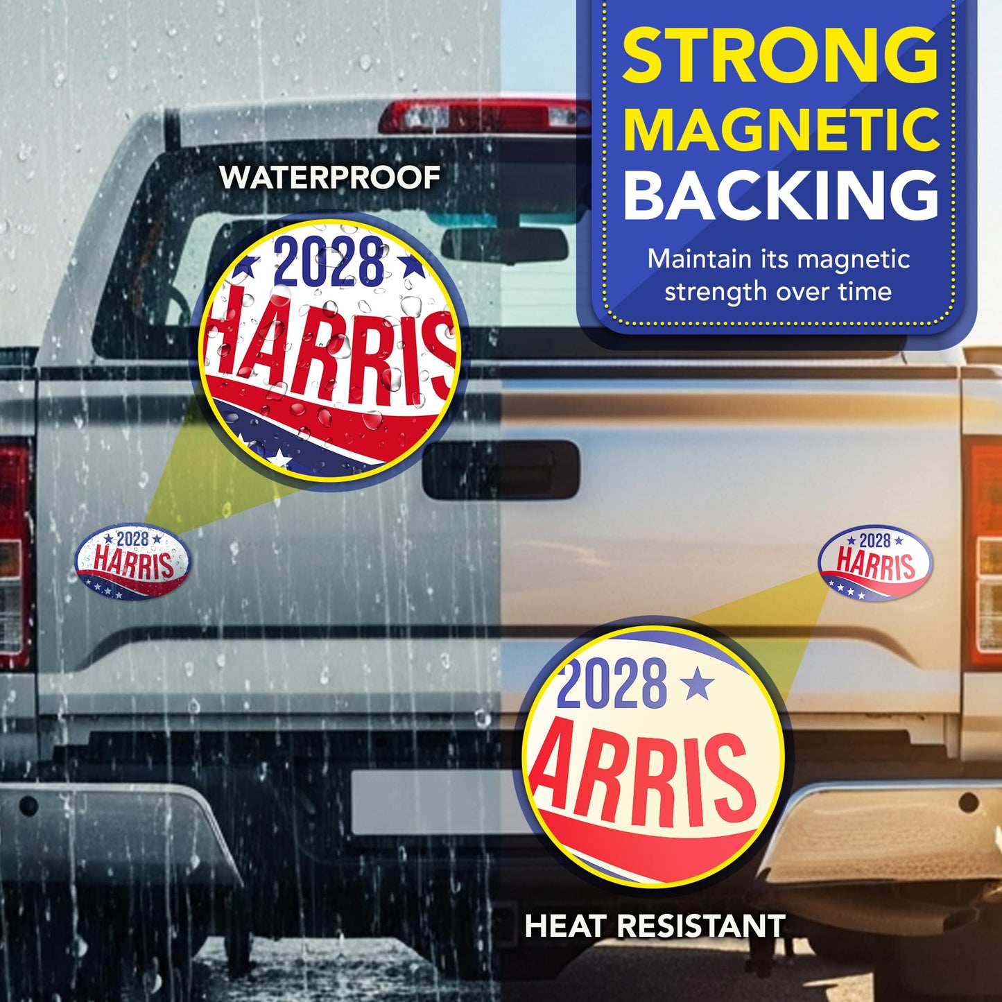 Magnet Me Up Kamala Harris Democrat Supporter Car Magnet 4"x6" Patriotic Wave Oval Political Campaign Bumper Magnetic Decal for Cars, Trucks and SUVs, UV Printed, Crafted in USA