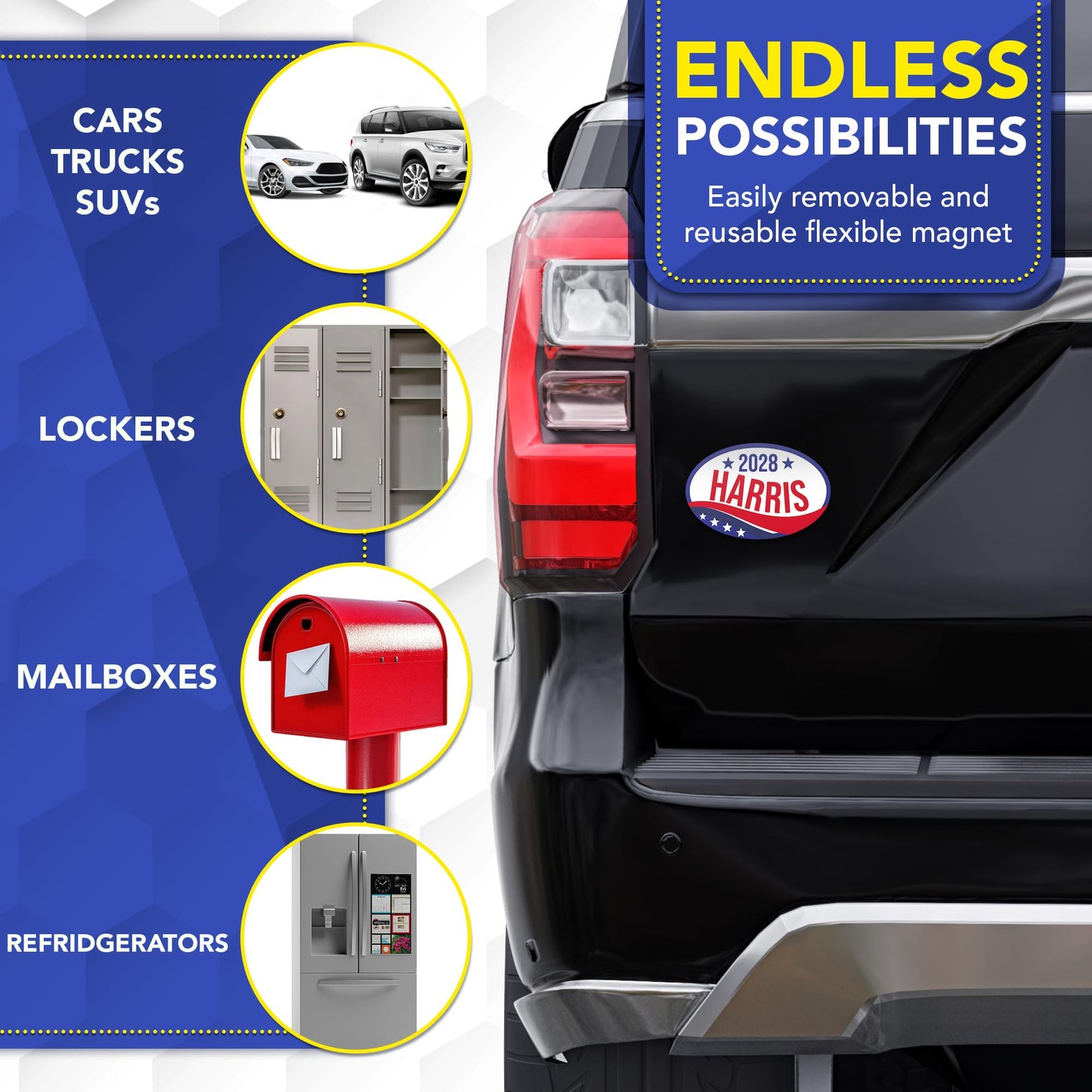 Magnet Me Up Kamala Harris Democrat Supporter Car Magnet 4"x6" Patriotic Wave Oval Political Campaign Bumper Magnetic Decal for Cars, Trucks and SUVs, UV Printed, Crafted in USA
