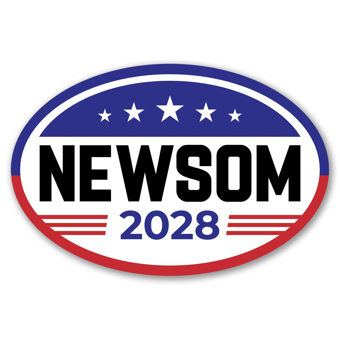 Magnet Me Up Gavin Newsom Democrat Supporter Car Magnet 4"x6" American Flag Oval Political Campaign Magnetic Decal for Cars, Trucks and SUVs, Bumper Accessory UV Printed, Crafted in USA