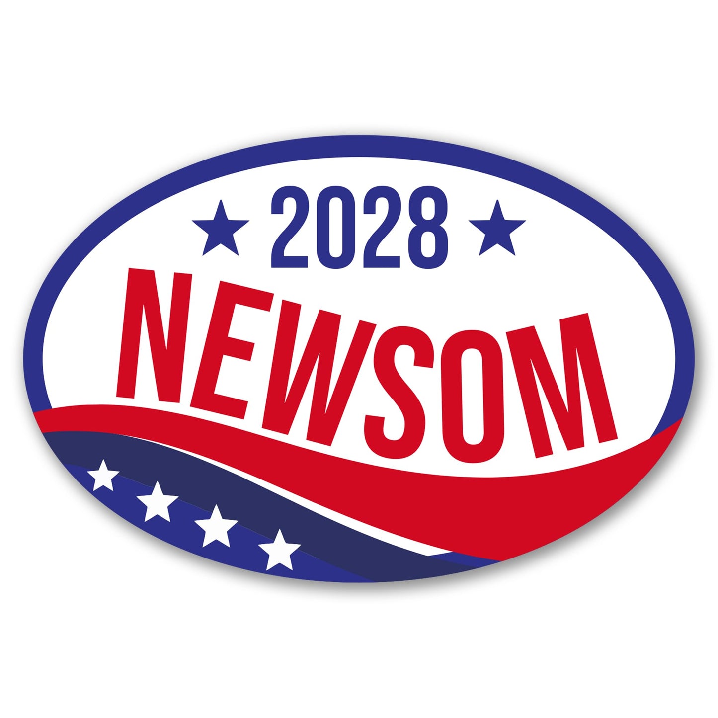 Magnet Me Up Gavin Newsom Democrat Supporter Car Magnet 4"x6" Patriotic Wave Oval Political Campaign Magnetic Decal for Cars, Trucks and SUVs, Bumper Accessory UV Printed, Crafted in USA