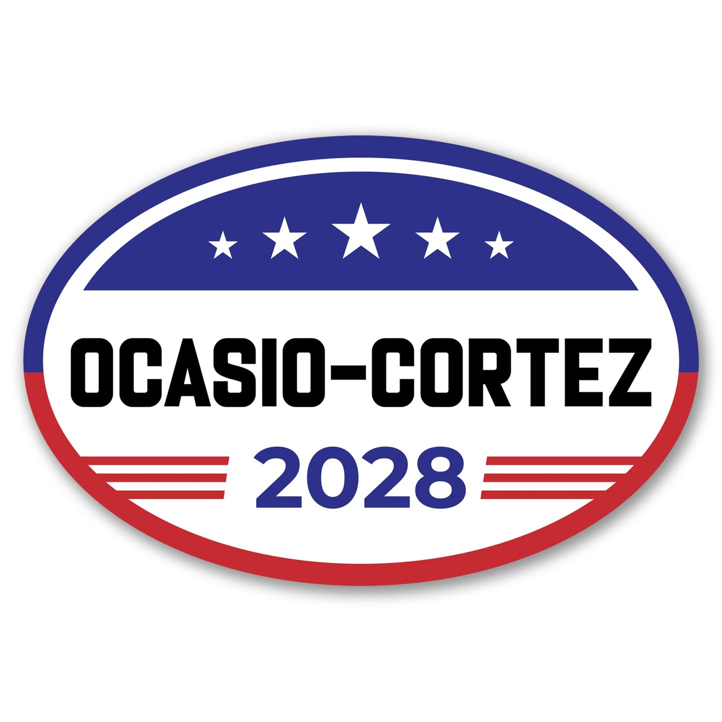 Magnet Me Up Alexandria Ocasio-Cortez Democrat Supporter Car Magnet 4"x6" American Flag Oval Political Campaign Magnetic Decal for Car, Truck, SUV, Bumper Accessory, UV Printed, Crafted in USA