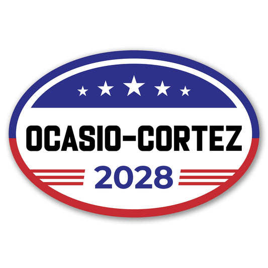 Magnet Me Up Alexandria Ocasio-Cortez Democrat Supporter Car Magnet 4"x6" American Flag Oval Political Campaign Magnetic Decal for Car, Truck, SUV, Bumper Accessory, UV Printed, Crafted in USA