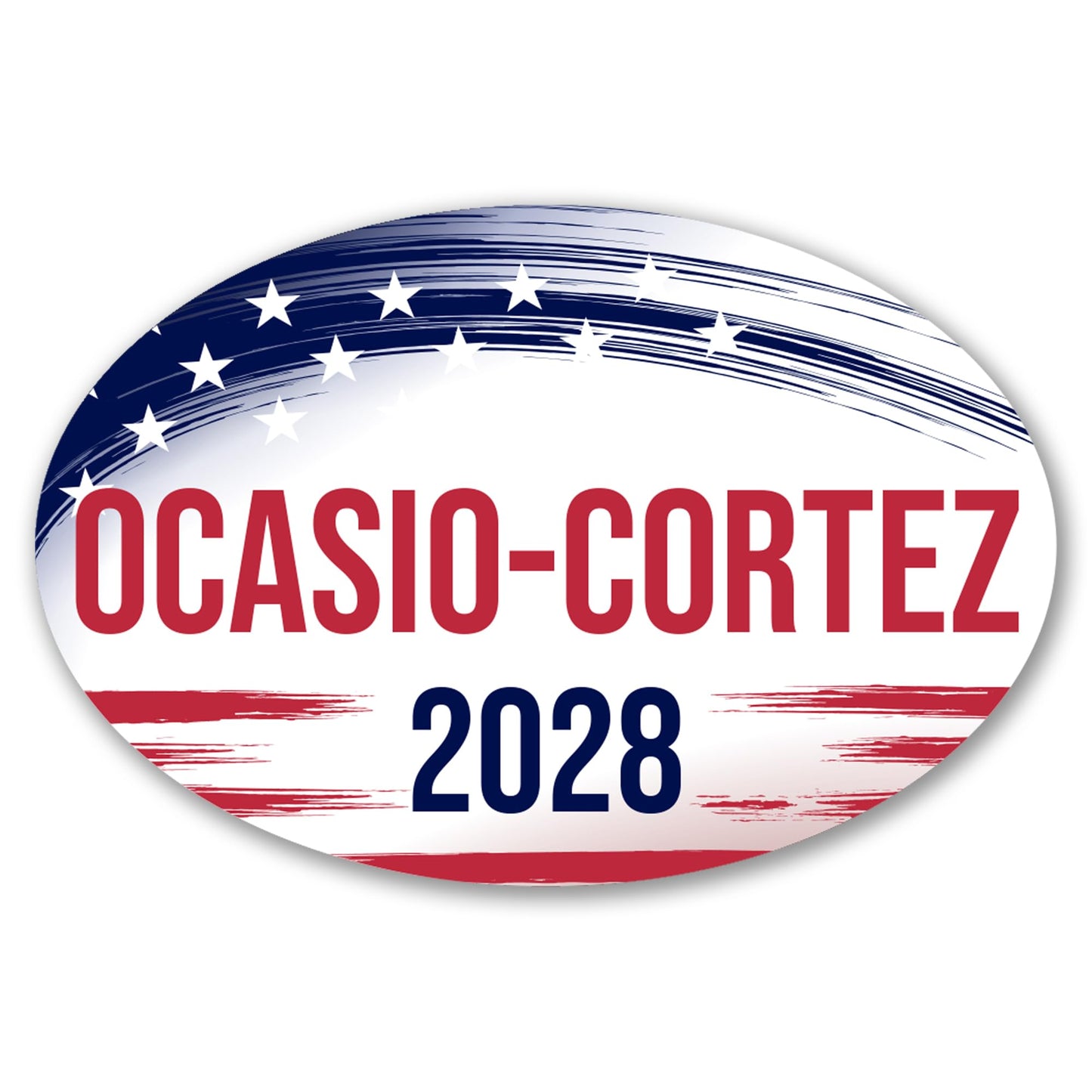 Magnet Me Up Alexandria Ocasio-Cortez Democrat Supporter Car Magnet 4"x6" Brush Stroke Oval Political Campaign Magnetic Decal for Car, Truck, SUV, Bumper Accessory, UV Printed, Crafted in USA