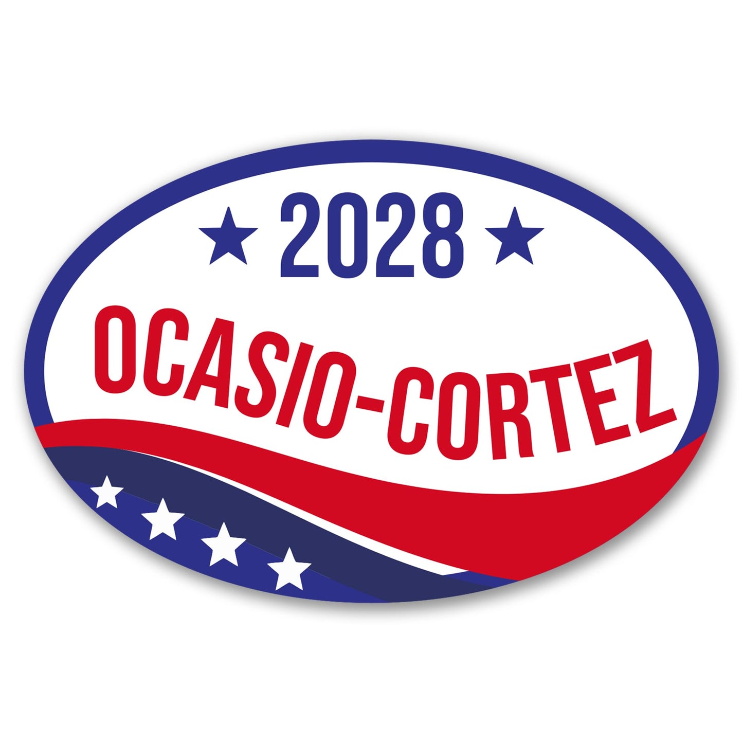 Magnet Me Up Alexandria Ocasio-Cortez Democrat Supporter Car Magnet 4"x6" Patriotic Wave Oval Political Campaign Magnetic Decal for Car, Truck, SUV, Bumper Accessory, UV Printed, Crafted in USA