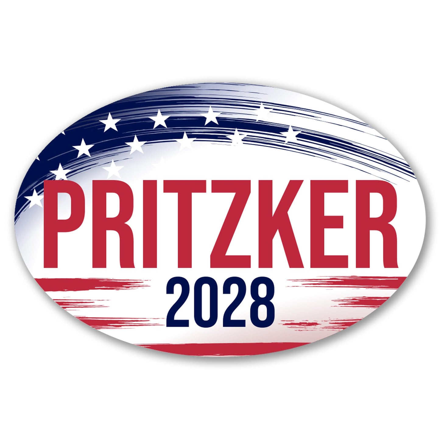 Magnet Me Up J.B. Pritzker Democrat Supporter Car Magnet 4"x6" Brush Stroke Oval Political Campaign Magnetic Decal for Cars, Trucks and SUVs, Bumper Accessory, UV Printed, Crafted in USA