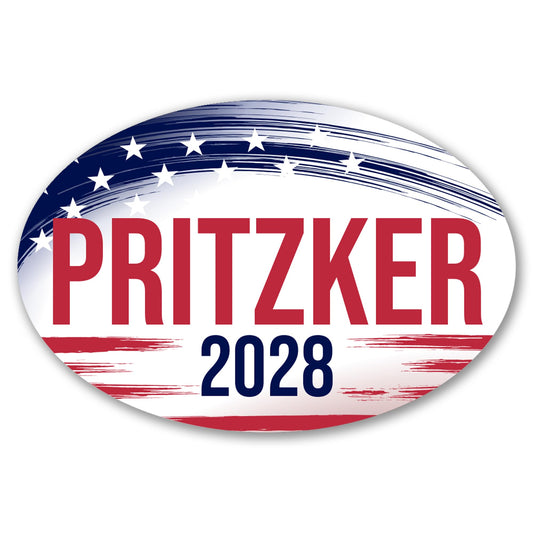 Magnet Me Up J.B. Pritzker Democrat Supporter Car Magnet 4"x6" Brush Stroke Oval Political Campaign Magnetic Decal for Cars, Trucks and SUVs, Bumper Accessory, UV Printed, Crafted in USA