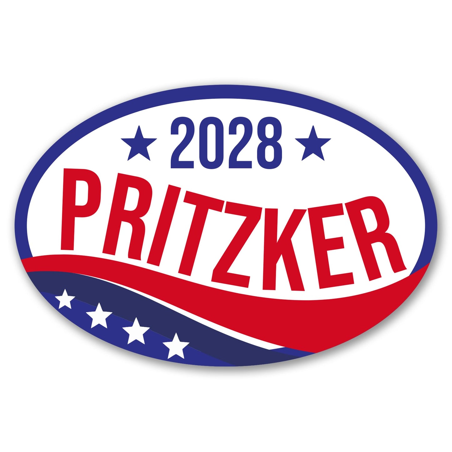 Magnet Me Up J.B. Pritzker Democrat Supporter Car Magnet 4"x6" Patriotic Wave Oval Political Campaign Magnetic Decal for Cars, Trucks and SUVs, Bumper Accessory, UV Printed, Crafted in USA