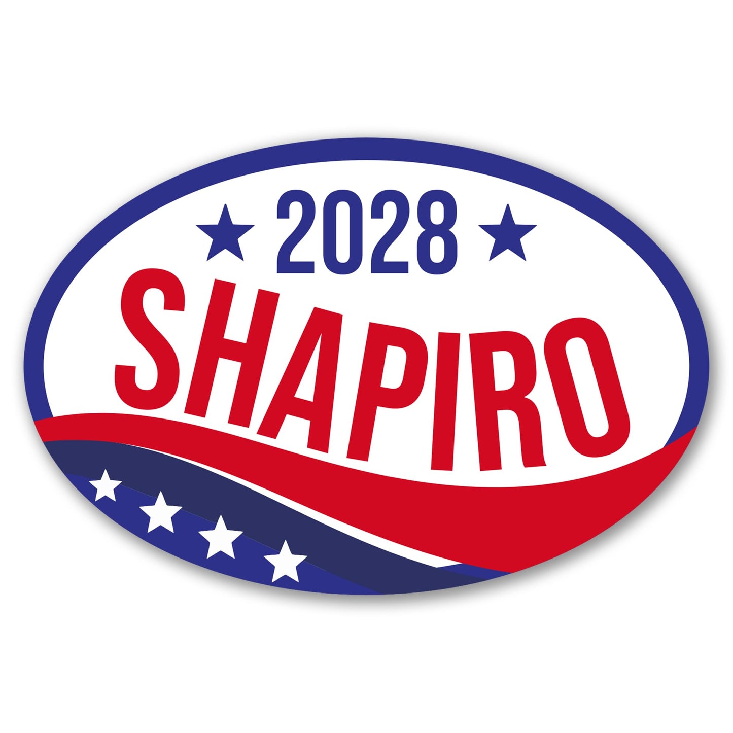 Magnet Me Up Josh Shapiro Democrat Supporter Car Magnet 4"x6" Patriotic Wave Oval Political Campaign Magnetic Decal for Car, Truck, SUV, Election Bumper Accessory, UV Printed, Crafted in USA
