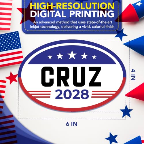 Magnet Me Up Ted Cruz Republican Supporter Car Magnet 4"x6" American Flag Oval Magnetic Decal for Cars, Trucks & SUVs, Republican Election Campaign Bumper Accessory UV Printed, Crafted in USA