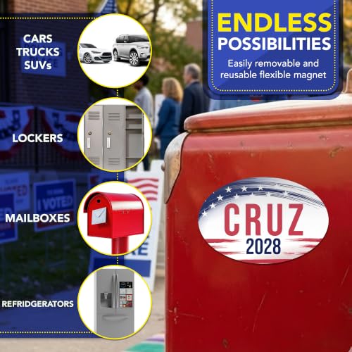 Magnet Me Up Ted Cruz Republican Supporter Car Magnet 4"x6" Brush Stroke Oval Magnetic Decal for Cars, Trucks & SUVs, Republican Election Campaign Bumper Accessory UV Printed, Crafted in USA