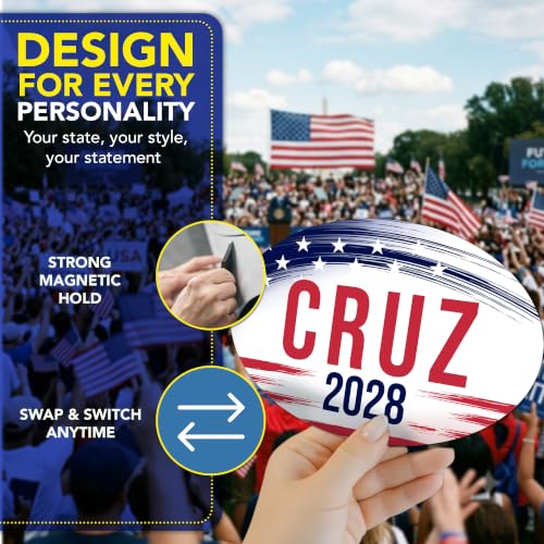 Magnet Me Up Ted Cruz Republican Supporter Car Magnet 4"x6" Brush Stroke Oval Magnetic Decal for Cars, Trucks & SUVs, Republican Election Campaign Bumper Accessory UV Printed, Crafted in USA
