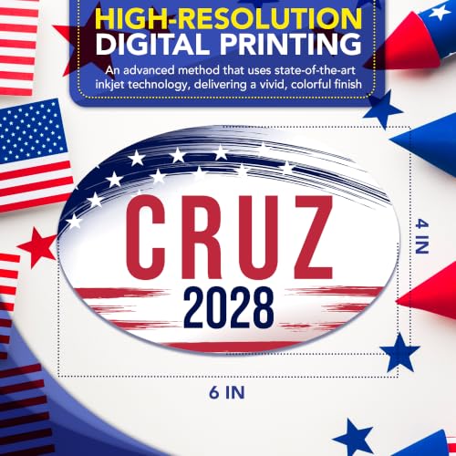 Magnet Me Up Ted Cruz Republican Supporter Car Magnet 4"x6" Brush Stroke Oval Magnetic Decal for Cars, Trucks & SUVs, Republican Election Campaign Bumper Accessory UV Printed, Crafted in USA