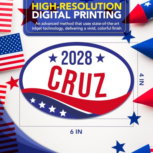 Magnet Me Up Ted Cruz Republican Supporter Car Magnet 4"x6" Patriotic Wave Oval Magnetic Decal for Cars, Trucks & SUVs, Republican Election Campaign Bumper Accessory UV Printed, Crafted in USA