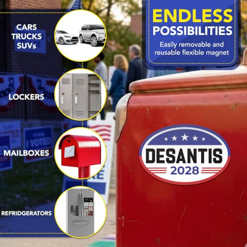 Magnet Me Up Ron Desantis Republican Supporter Car Magnet 4"x6" American Flag Oval Magnetic Decal for Car Truck SUV, Republican Election Campaign Bumper Accessory, UV Printed, Crafted in the USA
