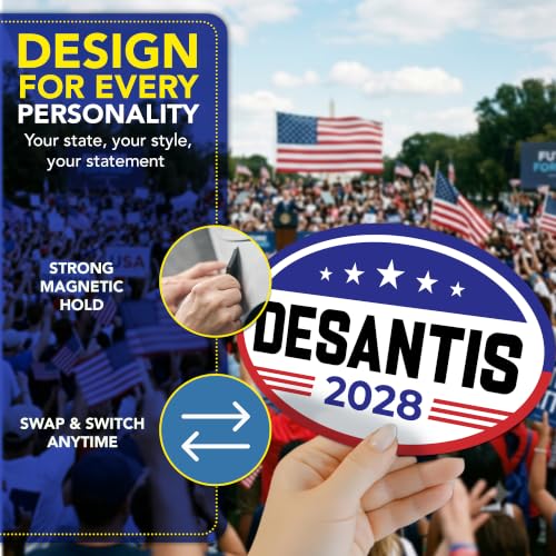 Magnet Me Up Ron Desantis Republican Supporter Car Magnet 4"x6" American Flag Oval Magnetic Decal for Car Truck SUV, Republican Election Campaign Bumper Accessory, UV Printed, Crafted in the USA
