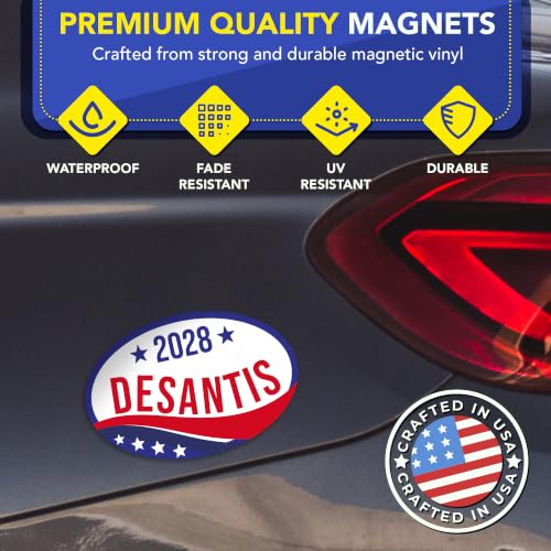 Magnet Me Up Ron Desantis Republican Supporter Car Magnet 4"x6" Patriotic Wave Oval Magnetic Decal for Car Truck SUV, Republican Election Campaign Bumper Accessory, UV Printed, Crafted in the USA