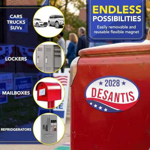 Magnet Me Up Ron Desantis Republican Supporter Car Magnet 4"x6" Patriotic Wave Oval Magnetic Decal for Car Truck SUV, Republican Election Campaign Bumper Accessory, UV Printed, Crafted in the USA