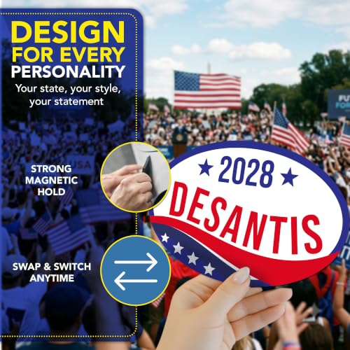 Magnet Me Up Ron Desantis Republican Supporter Car Magnet 4"x6" Patriotic Wave Oval Magnetic Decal for Car Truck SUV, Republican Election Campaign Bumper Accessory, UV Printed, Crafted in the USA