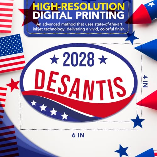 Magnet Me Up Ron Desantis Republican Supporter Car Magnet 4"x6" Patriotic Wave Oval Magnetic Decal for Car Truck SUV, Republican Election Campaign Bumper Accessory, UV Printed, Crafted in the USA