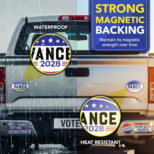 Magnet Me Up J.D. Vance Republican Supporter Car Magnet 4"x6" American Flag Oval Magnetic Decal for Car, Truck SUV, Republican Election Campaign Bumper Accessory, UV Printed, Crafted in the USA