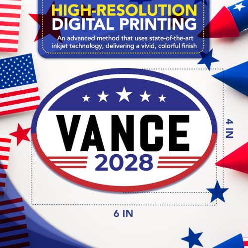 Magnet Me Up J.D. Vance Republican Supporter Car Magnet 4"x6" American Flag Oval Magnetic Decal for Car, Truck SUV, Republican Election Campaign Bumper Accessory, UV Printed, Crafted in the USA