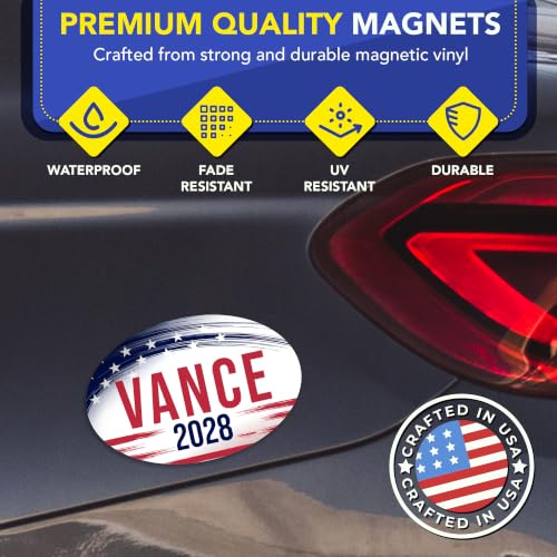 Magnet Me Up J.D. Vance Republican Supporter Car Magnet 4"x6" Brush Stroke Oval Magnetic Decal for Car, Truck SUV, Republican Election Campaign Bumper Accessory, UV Printed, Crafted in the USA