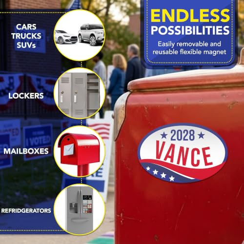 Magnet Me Up J.D. Vance Republican Supporter Car Magnet 4"x6" Patriotic Wave Oval Magnetic Decal for Car, Truck SUV, Republican Election Campaign Bumper Accessory, UV Printed, Crafted in the USA
