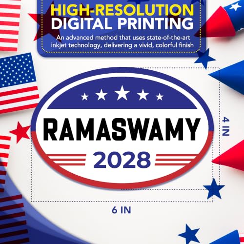 Magnet Me Up Vivek Ramaswamy Republican Supporter Car Magnet 4"x6" American Flag Oval Magnetic Decal for Car Truck SUV, Republican Election Campaign Bumper Accessory, UV Printed, Crafted in the USA