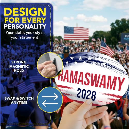 Magnet Me Up Vivek Ramaswamy Republican Supporter Car Magnet 4"x6" Brush Stroke Oval Magnetic Decal for Car Truck SUV, Republican Election Campaign Bumper Accessory, UV Printed, Crafted in the USA