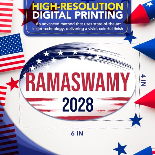 Magnet Me Up Vivek Ramaswamy Republican Supporter Car Magnet 4"x6" Brush Stroke Oval Magnetic Decal for Car Truck SUV, Republican Election Campaign Bumper Accessory, UV Printed, Crafted in the USA