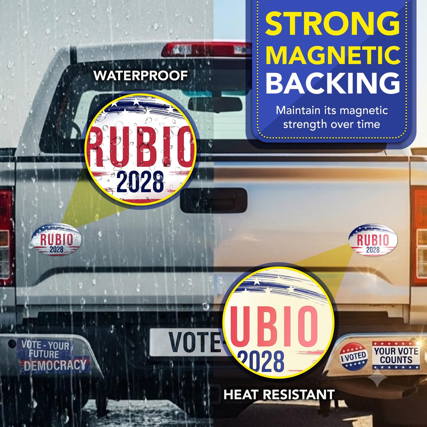 Magnet Me Up Marco Rubio Republican Supporter Car Magnet 4"x6" Brush Stroke Oval Magnetic Decal, Political Election Accessory for Cars, Trucks and SUVs, UV Printed, Vinyl, Crafted in the USA