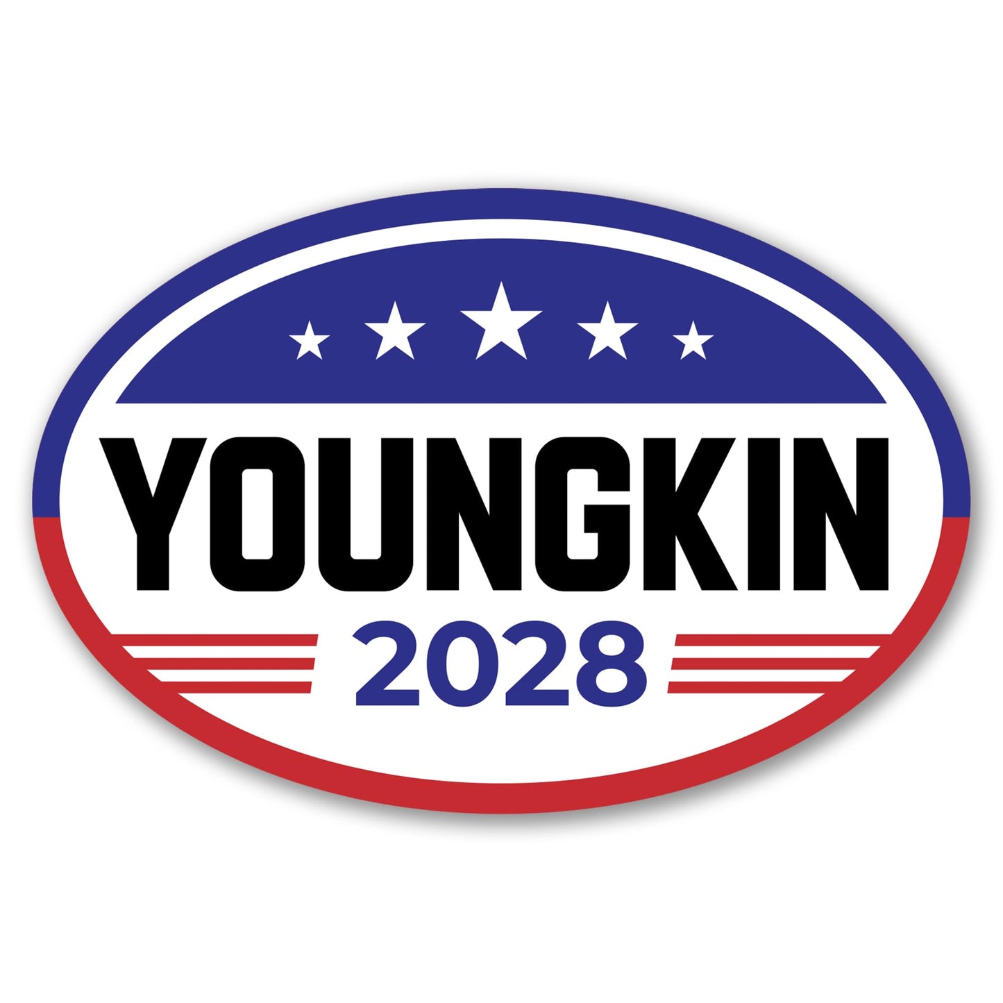 Magnet Me Up Glenn Youngkin Republican Supporter Car Magnet 4"x6" American Flag Oval Magnetic Decal, Political Election Bumper Accessory for Cars, Trucks, SUVs, UV Printed, Crafted in the USA