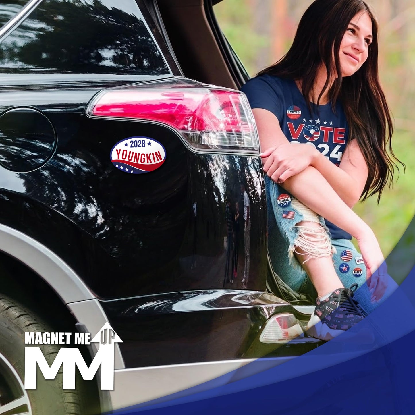 Magnet Me Up Glenn Youngkin Republican Supporter Car Magnet 4"x6" Patriotic Wave Oval Magnetic Decal, Political Election Bumper Accessory for Cars, Trucks, SUVs, UV Printed, Crafted in the USA
