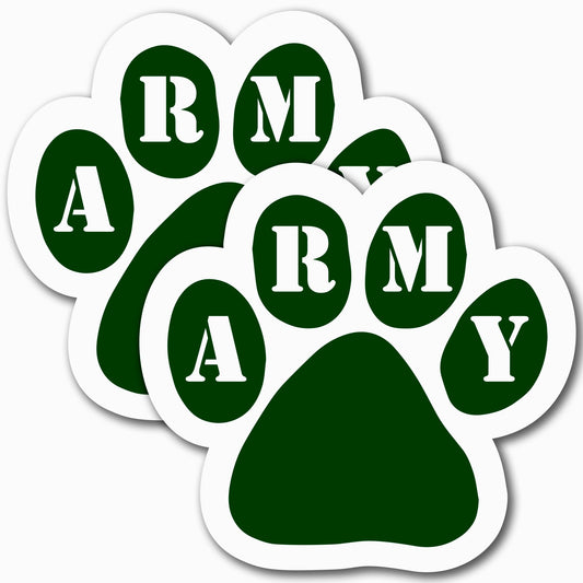 Magnet Me Up Army Green Pawprint Magnet Decal, 5 Inch, 2 Pack, Heavy Duty Automotive Magnet for Car Truck SUV
