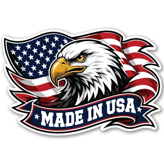 Magnet Me Up Made in USA Patriotic Eagle Car Magnet, 4"x6" Magnetic Decal for Vehicles, American Flag Bald Eagle, Patriotic Bumper Accessory, UV Printed Weatherproof Vinyl, Crafted in the USA