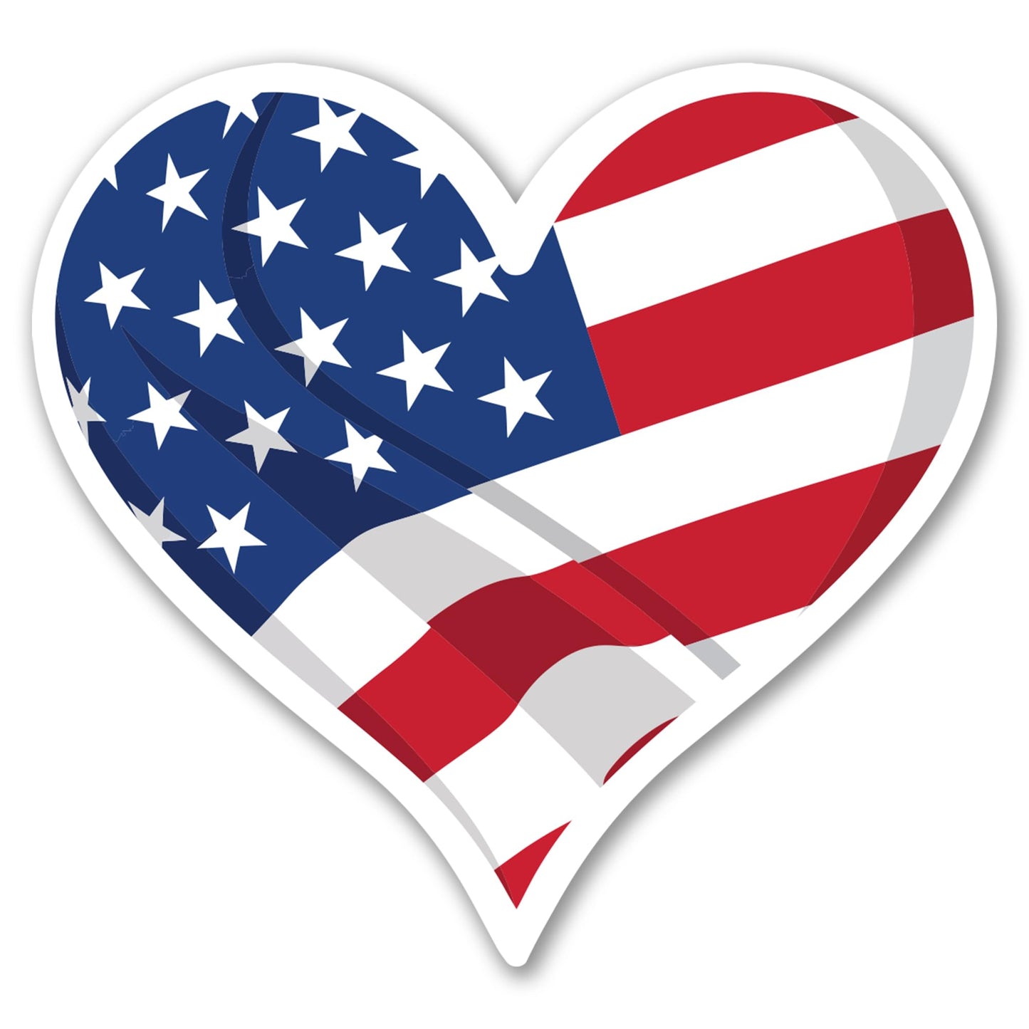 Magnet Me Up American Flag Heart Car Magnet, 4.6"x5" Patriotic USA Magnetic Decal for Vehicles, Heart Shaped American Flag Bumper Accessory, UV Printed Weatherproof Vinyl, Crafted in the USA