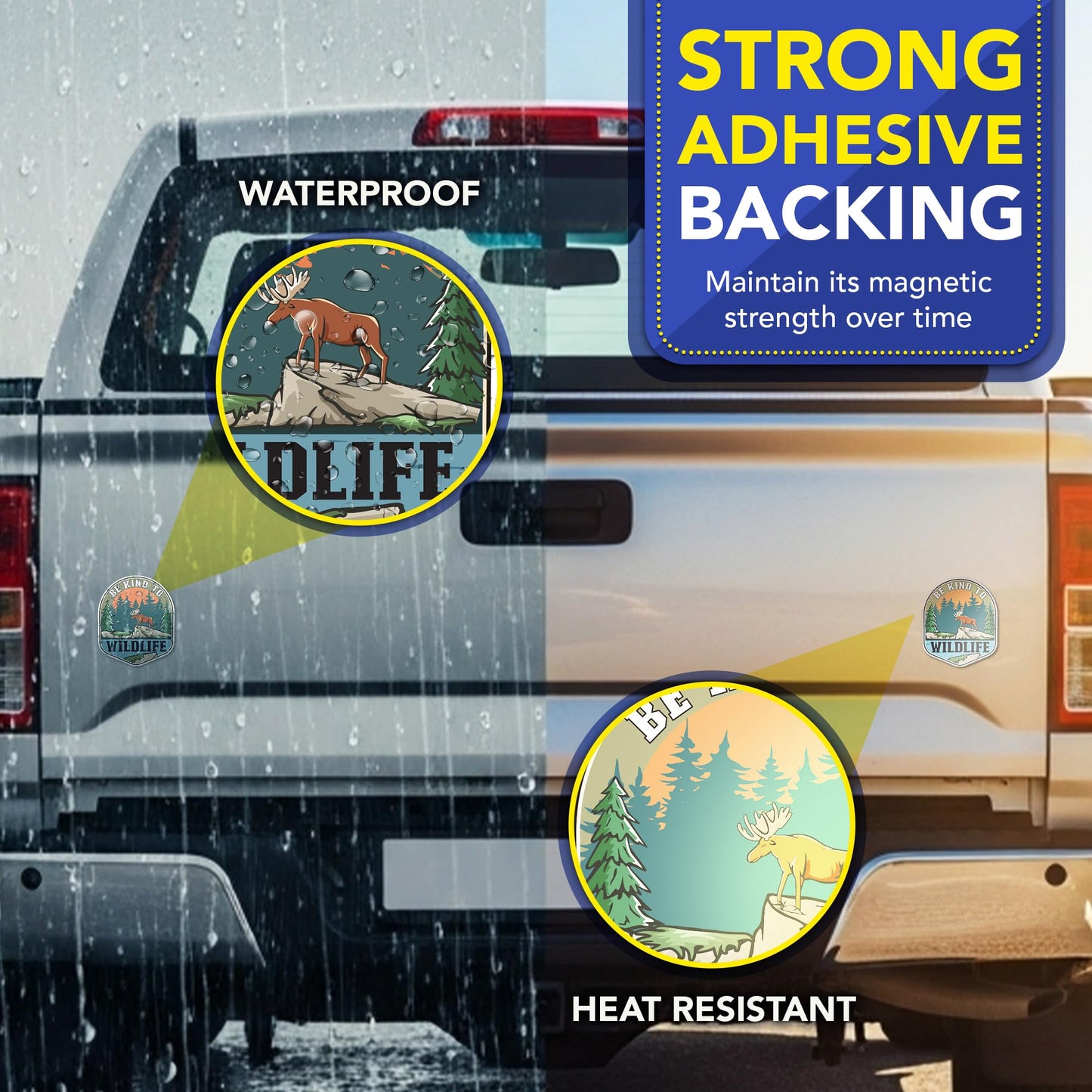 Magnet Me Up Be Kind to Wildlife Car Magnet - 4.2"x 5" Cute Animal Magnetic Decal for Cars, Trucks and SUVs, Heavy Duty Automotive Bumper Accessory, Weatherproof UV Printed, Crafted in the USA