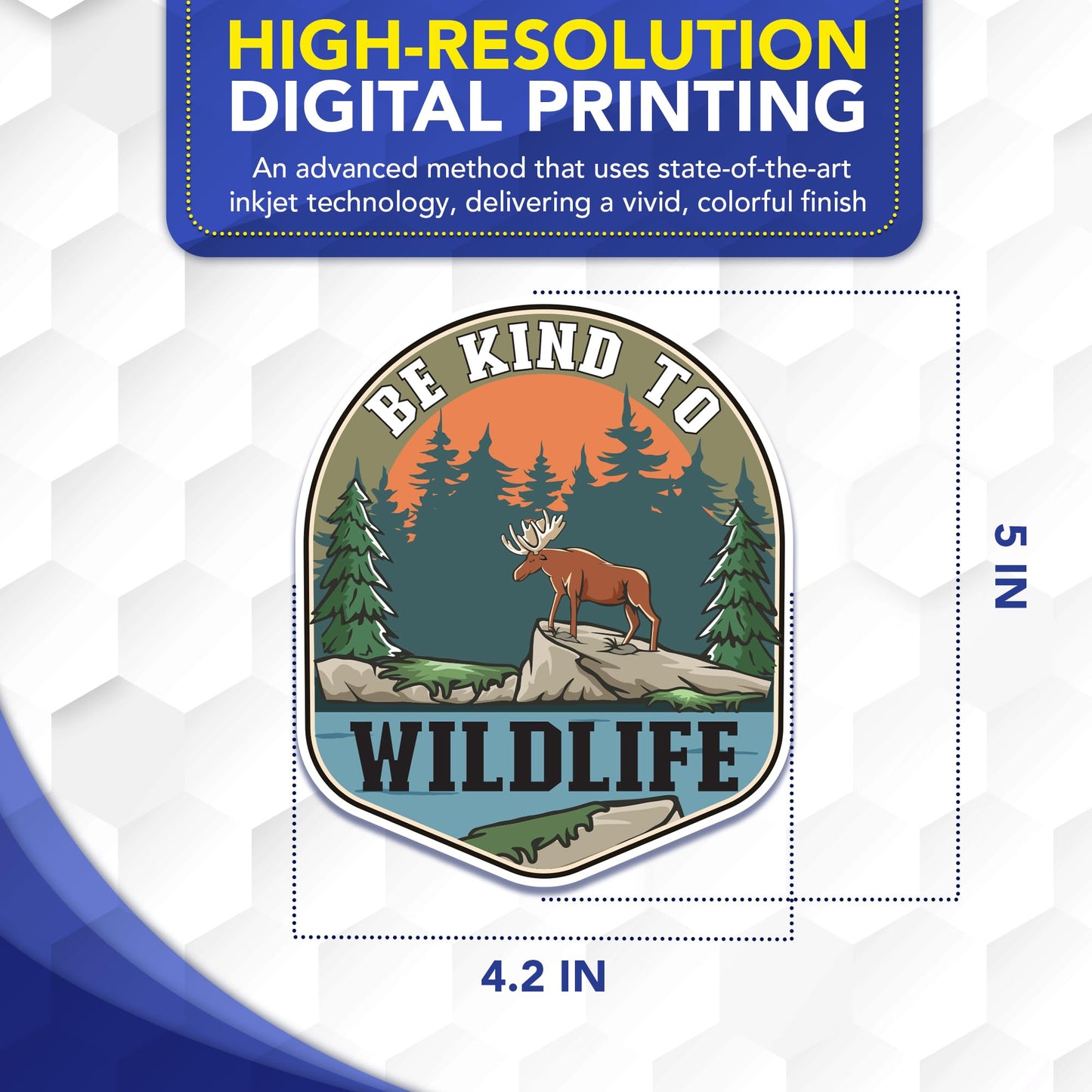 Magnet Me Up Be Kind to Wildlife Car Magnet - 4.2"x 5" Cute Animal Magnetic Decal for Cars, Trucks and SUVs, Heavy Duty Automotive Bumper Accessory, Weatherproof UV Printed, Crafted in the USA