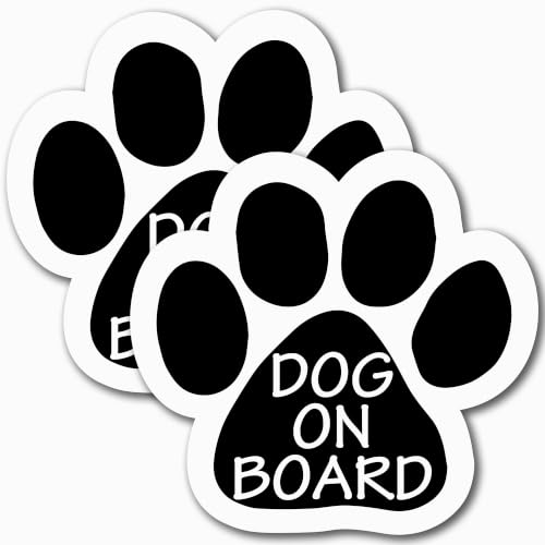 Magnet Me Up: Dog on Board Cute Pawprint Magnet Decal - 5 Inch, 2 Pack, Automotive Magnet for Car, Truck, SUV, Other Surfaces - Pet Safety Car Magnet, Paw Print Pet Lovers Auto Accessories